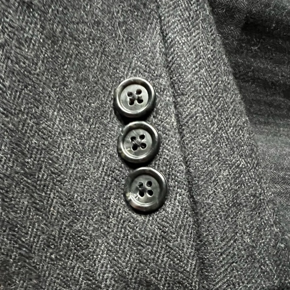 Gerald Austin Grey Herringbone Top Trench Coat 40 - Picture 7 of 11